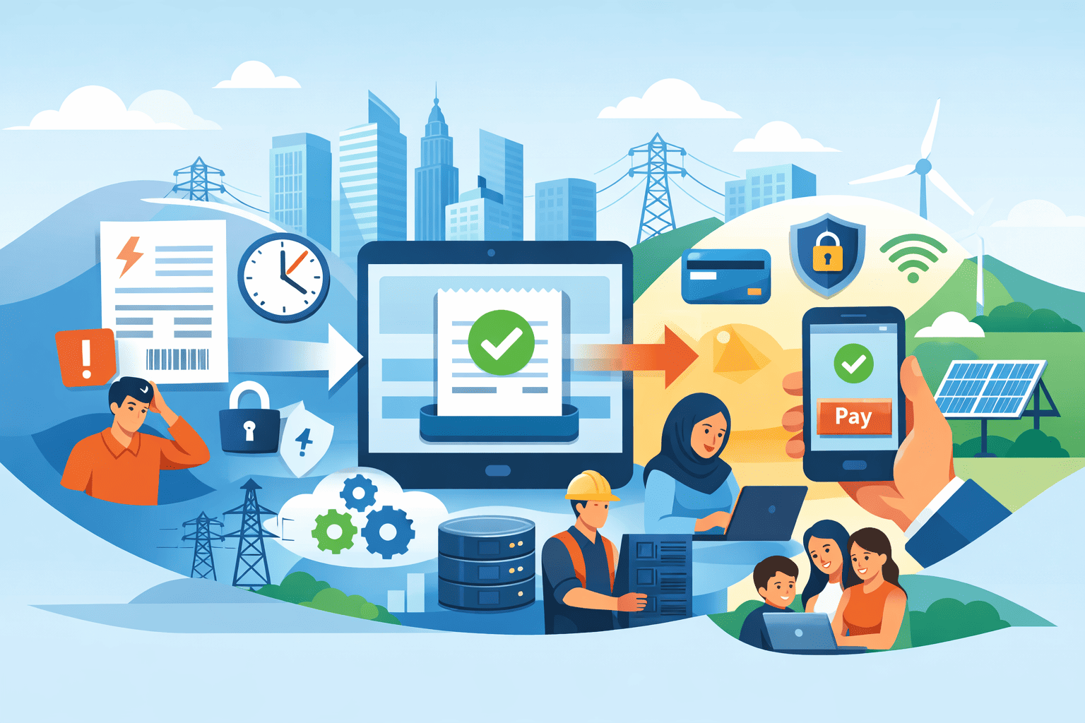 دفع آمن وموثوق لفواتير الكهرباء مع Growquemuj